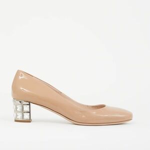Miu Miu Crystal Block-Heel Pumps